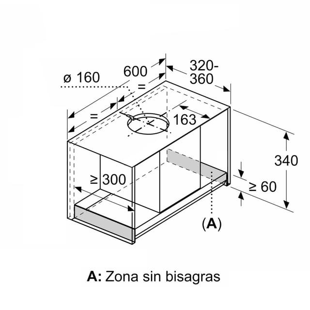 Detalle 2 de Balay 3BD967GN campana integrable 60 cm
