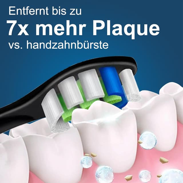 Detalle 2 de 8-teiliges Set Zahnbürstenköpfe (4× Precision Clean, 4× Whitening Clean) kompatibel mit Philips Sonicare, schwarz