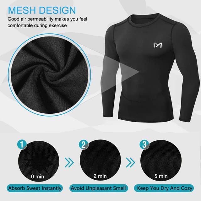 Detalle de MEETYOO Kompressionsshirt Herren Funktionsshirt Langarm