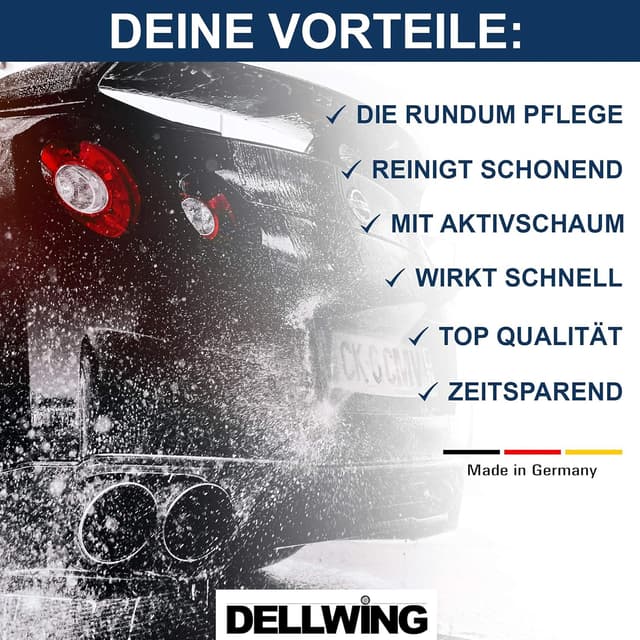 Detalle 2 de DELLWING Wash & Wax shampoo per auto con cera, diluibile fino a 1:200 (2,5 l)