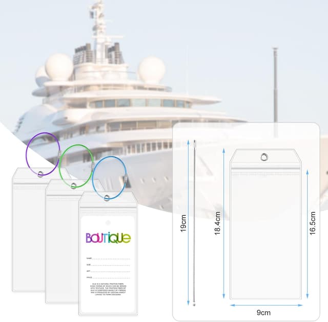 Detalle de Vicloon Porta etichette per valigia da crociera: 6 pezzi in PVC impermeabile con portatarghe trasparente