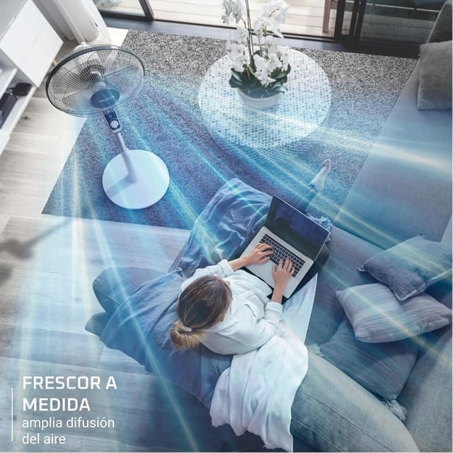 Detalle 2 de Rowenta Turbo Silence Extreme Ventilador de Pie Blanco 🌀