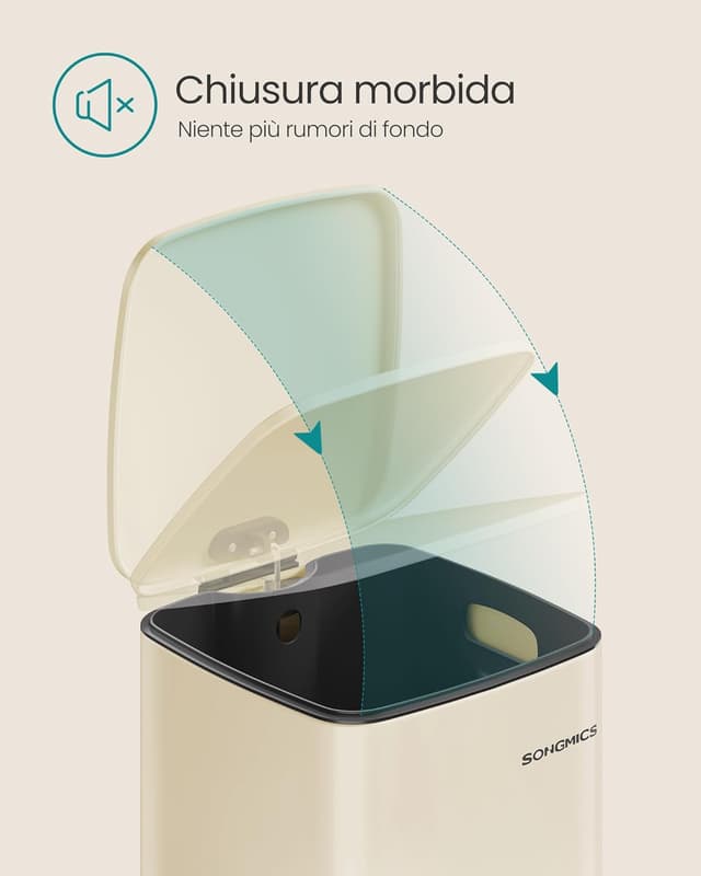 Detalle 1 de SONGMICS Pattumiera da cucina a pedale 20 L