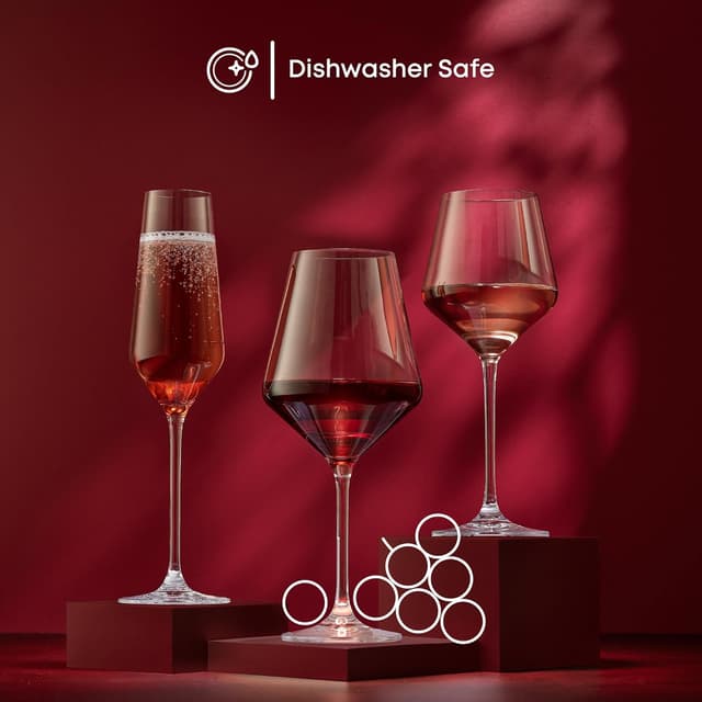 Thumbnail 6 de JoyJolt Layla White Wine Glasses 13.5 oz 🍷
