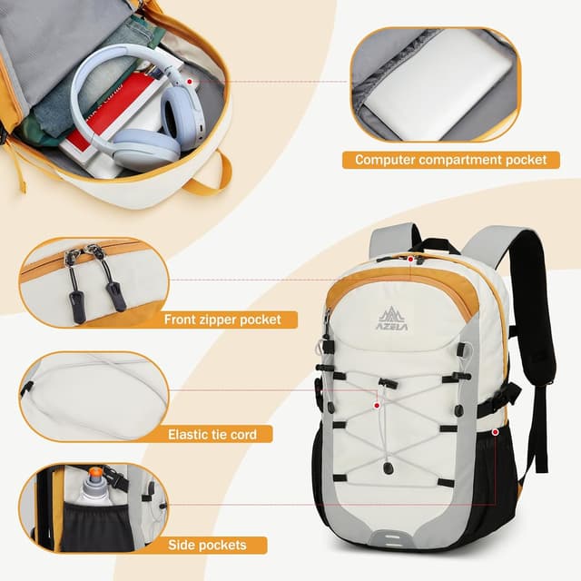 Detalle 2 de GES 30L Multi-Functional Hiking Backpack with Rain Cover – durable rucksack for school, work, camping, trekking and cycling