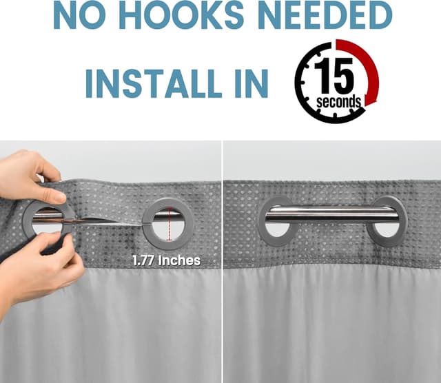 Detalle de Shower Curtain Liner Set 71W x 74H