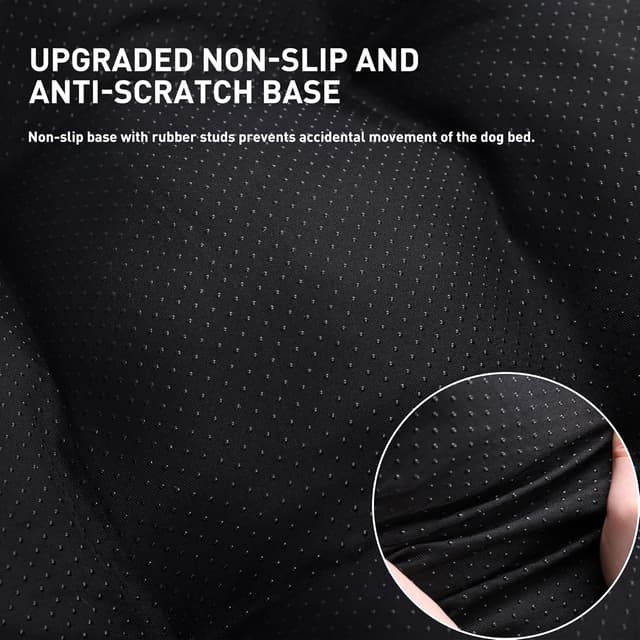 Detalle de KSIIA Extra Large Calming Dog Crate Bed (XL) – Fluffy Washable Mattress, Anti-Skid Base, Beige 105x70cm