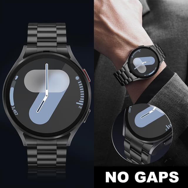 Detalle 2 de Suphart Stainless Steel Metal Band for Samsung Galaxy Watch (Black, No-Gap Connector) — 44mm/40mm/47mm/43mm/45mm compatible