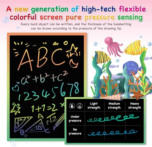 Detalle de ORSEN 10-Inch LCD Writing Tablet for Kids (Color Doodle Board, Pink)