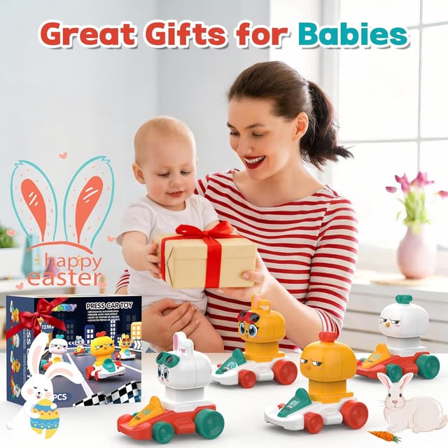 Thumbnail 6 de MOONTOY Bunny Toy Cars for 1 Year Olds