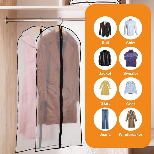 Thumbnail 5 de Two Pack Long PEVA Dress Bags Covers 60x140 cm