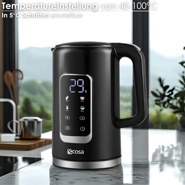 Thumbnail 3 de Wasserkocher Edelstahl mit Temperatureinstellung 1,7 L