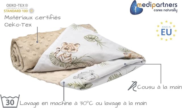 Thumbnail 1 de Medi Partners Manta para bebé 75x100 cm Safari beige 🧸