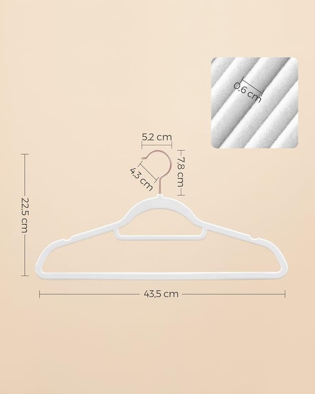 Thumbnail 6 de SONGMICS Percha de Terciopelo 30 unidades 43,5 cm