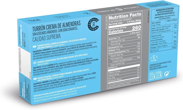 Detalle 2 de Nougat crème d’amandes sans sucre 200 g (IGP) « Castillo de Jijona »