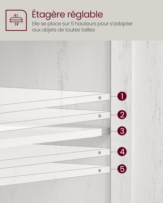 Thumbnail 6 de VASAGLE Buffet lot de 2 40 x 80 x 80 cm