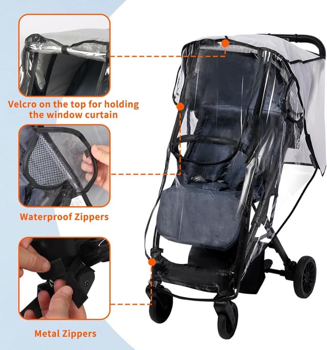 Detalle de AMORBASE universal rain cover for pushchair