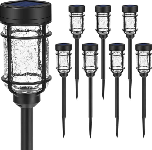Detalle de GIGALUMI Solar Lights Outdoor Garden (8-pack) with Cold & Warm Light Switching