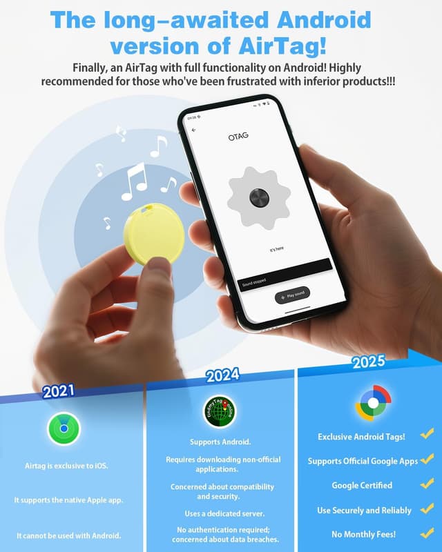 Thumbnail 1 de Air Tags for Android 2-year battery