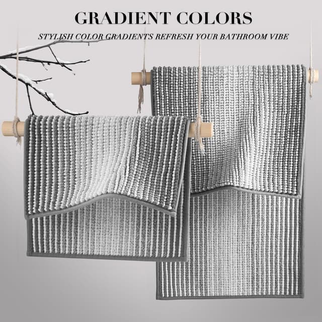 Detalle de BSICPRO chenille bath rug set, 2 piece