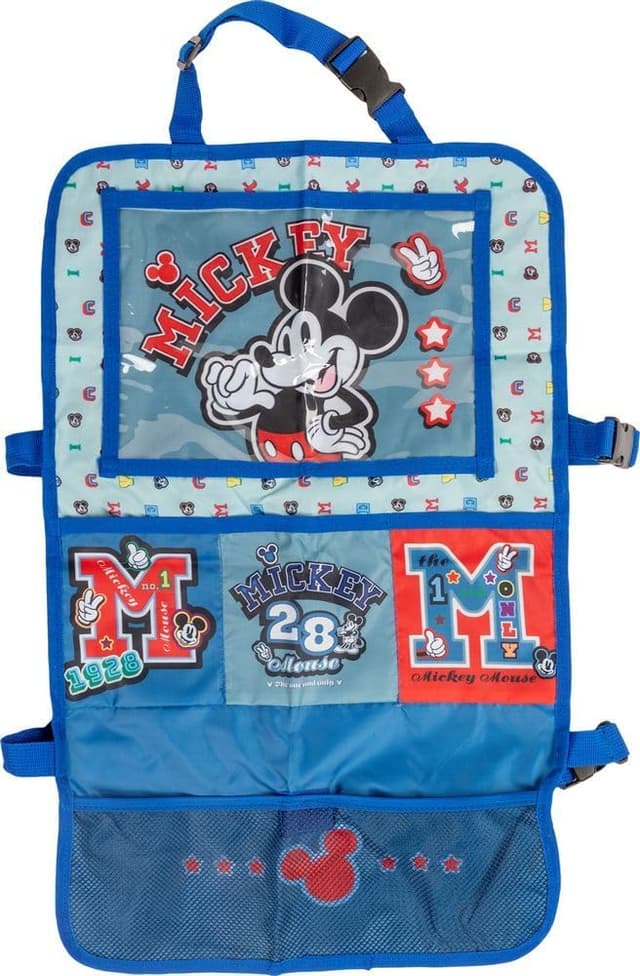 Detalle de Tataway Disney Aufbewahrungsschoner für Kindersitze (Mickey Mouse) – Grau/Blau, 36 x 58 cm