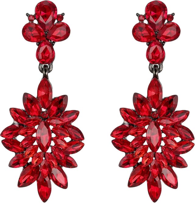 Detalle de Boucles d’oreilles pendantes Clearine en cristal strass, motif goutte d’eau – bijoux vintage pour femme