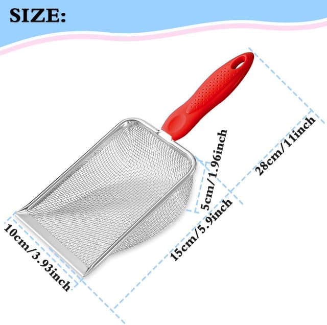 Detalle de UMUACCAN Beach Mesh Shovel Shark Tooth Sifter (Red) for Shell Collecting