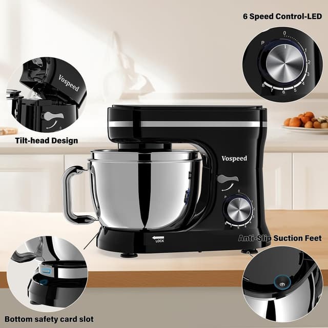 Thumbnail 5 de Vospeed Stand Mixer 4.5L+5L Bowls