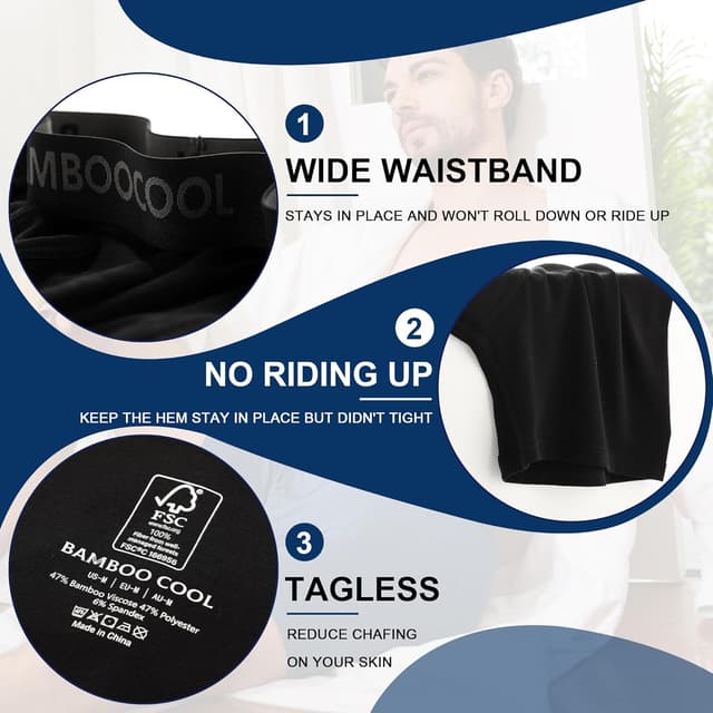 Detalle de BAMBOO COOL Boxer Briefs 7-Pack 🩲