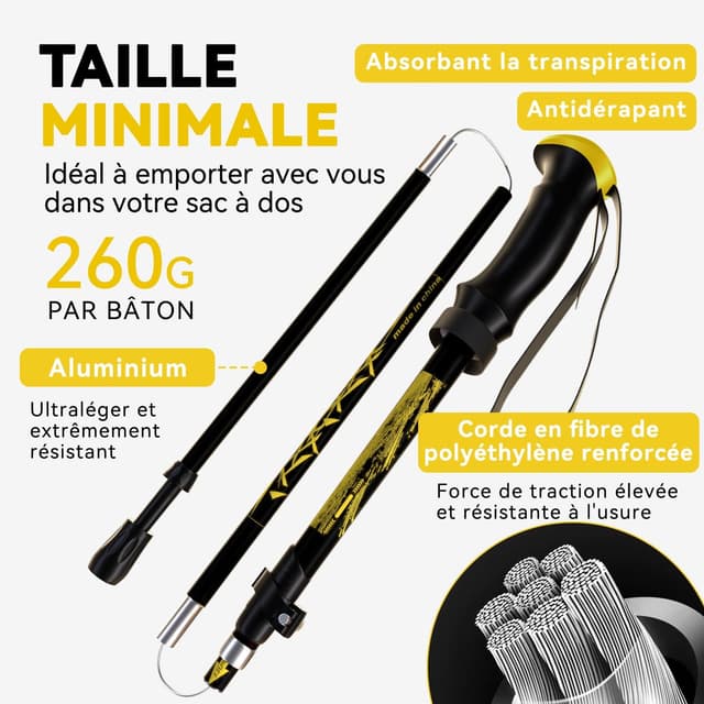 Detalle 2 de DOBESTS Bâtons de Randonnée Pliables
