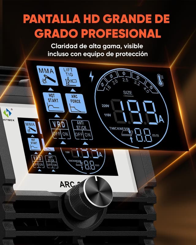 Detalle 2 de HITBOX ARC200S Soldadora Inverter 230V 2 en 1