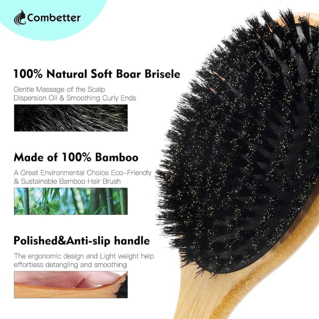 Detalle 2 de Combetter Spazzola per capelli setole di cinghiale 100%