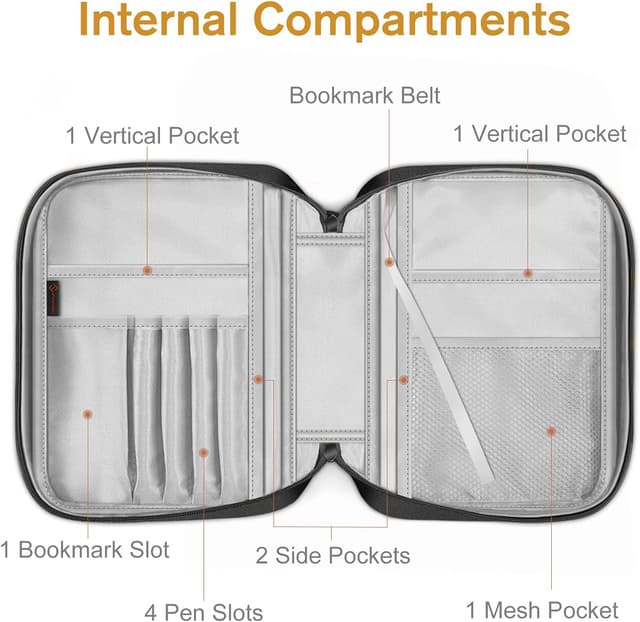 Detalle de FINPAC Étui de protection pour Bible taille standard avec poignée et poche zippée