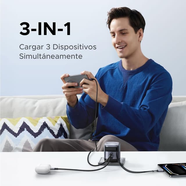 Detalle 2 de UGREEN Cargador USB-C GAN 45W 3 en 1 con Cable 🔌