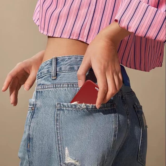 Detalle 2 de Kintion Rechargeable Pocket Mirror (1X/3X) with 3 Color Lights, Dimmable, Wine Red