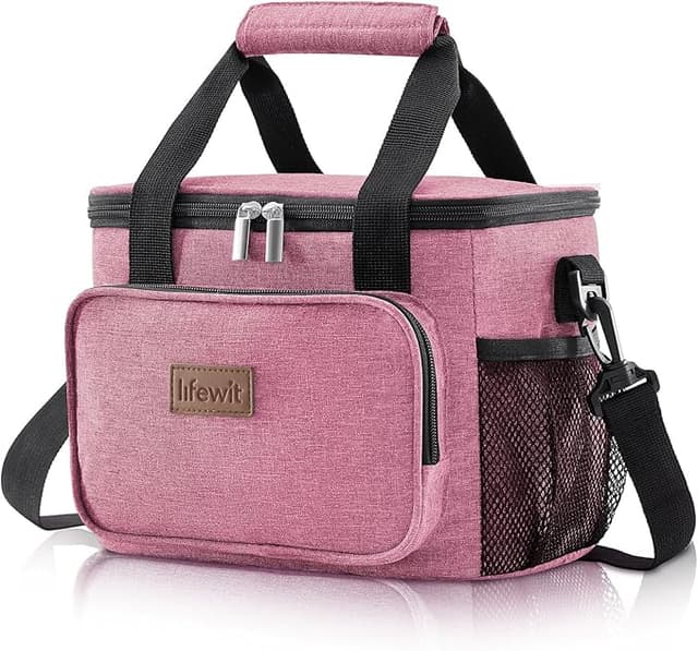 Detalle de Lifewit Bolsa Térmica Lunch Bag Rosa para Comida y Viaje 🍱