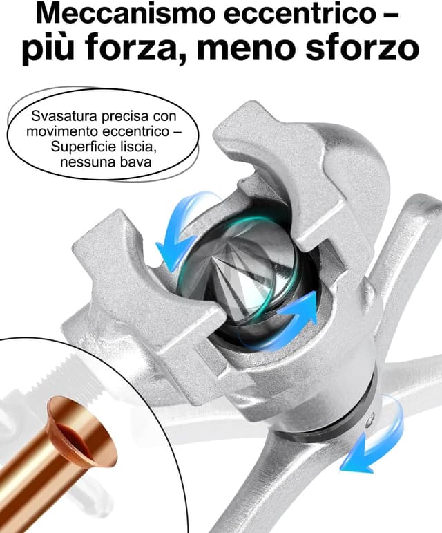 Detalle 2 de Ordriv cartellatrice per tubi in rame 3/16"-3/4" con svasatura a 45° in acciaio 45# e manico a T scorrevole