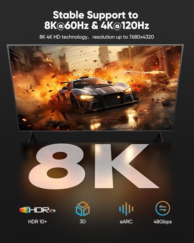 Detalle de Snowkids HDMI 2.1 cable 2m for 8K