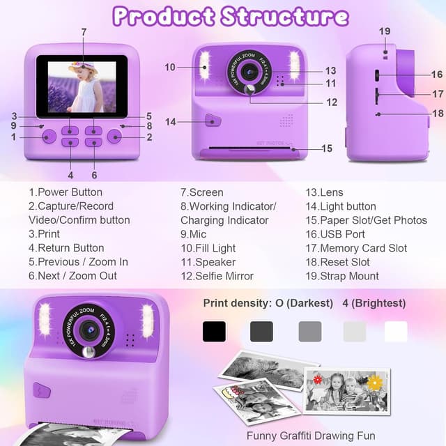 Detalle de Kids instant print camera 32GB