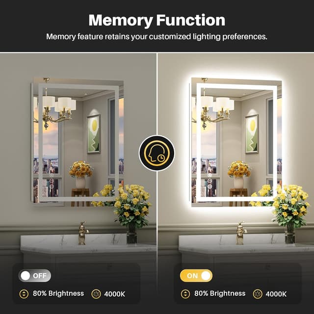 Thumbnail 5 de Briivue 36x32 Inch LED Bathroom Mirror