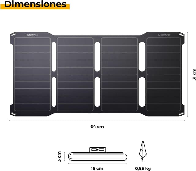 Thumbnail 2 de Sunnybag SUNBOOSTER 28 🌞 Cargador Solar Plegable y Resistente