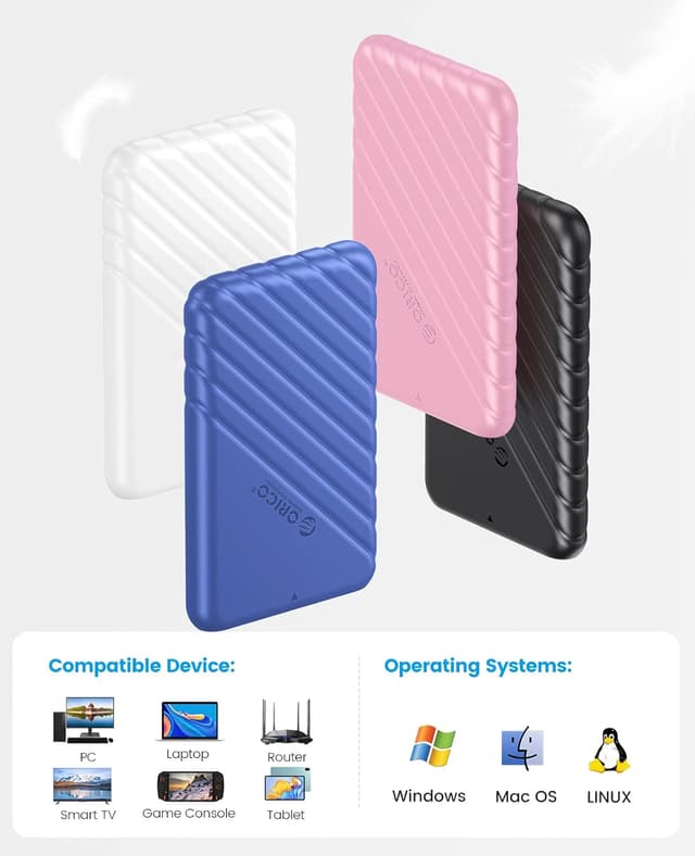 Thumbnail 3 de ORICO Boîtier disque dur 2,5" USB C 3.1 Gen 2 (Bleu, 25PW1-C) — SATA vers externe jusqu’à 6 Gbps, sans outils