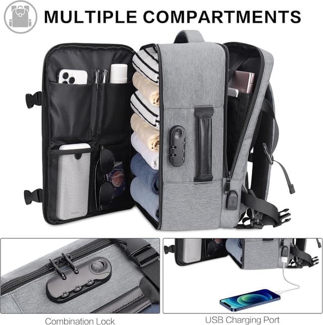 Detalle de YOUNGOA Mochila Cabina Ryanair 20L con Compartimento Portátil ✈