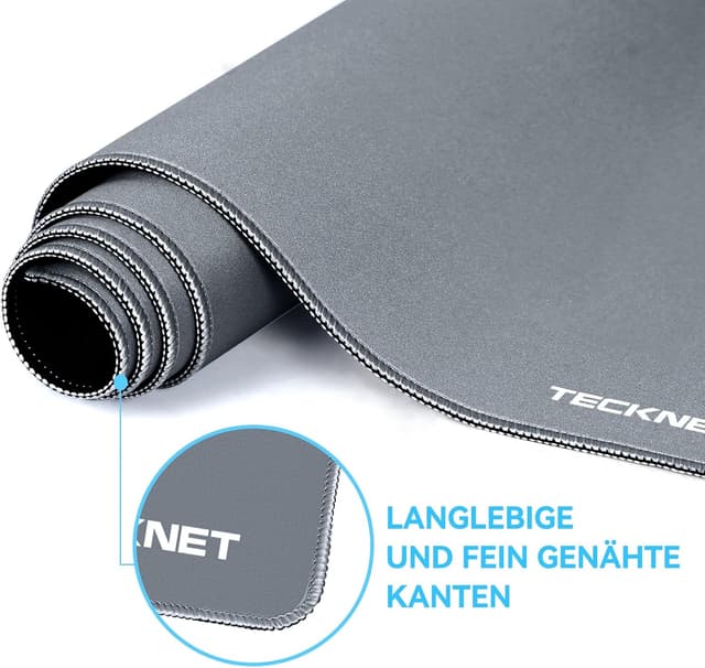 Detalle de TECKNET Mauspad XXL Speed Gaming (900 x 400 mm) – wasserfest, rutschfeste Gummibasis
