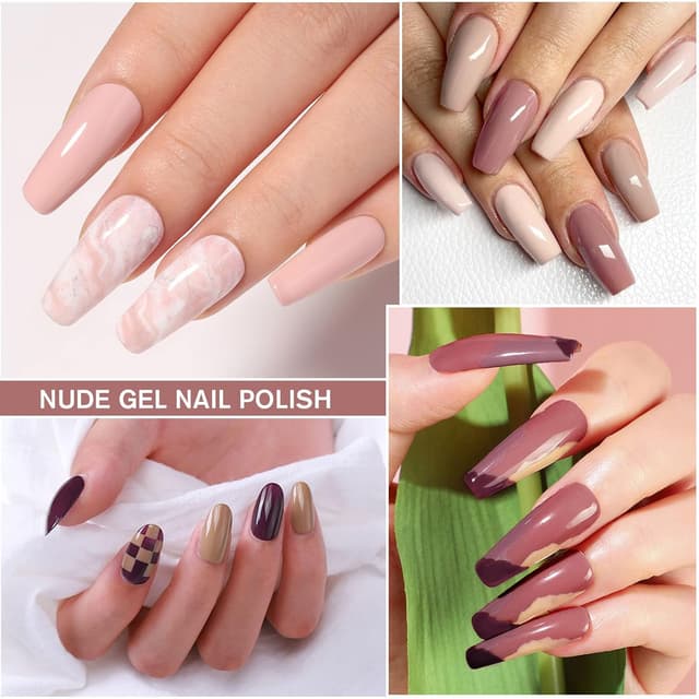 Detalle 2 de Shining She UV-Nagellack-Set (6 Farben) – Nude & Neutral Nuancen für Gel-Soak-Off, 8 ml pro Flasche