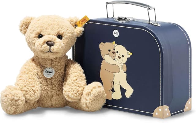 Detalle de Steiff Ben 21cm beige teddy bear in suitcase (Steiff 114021)