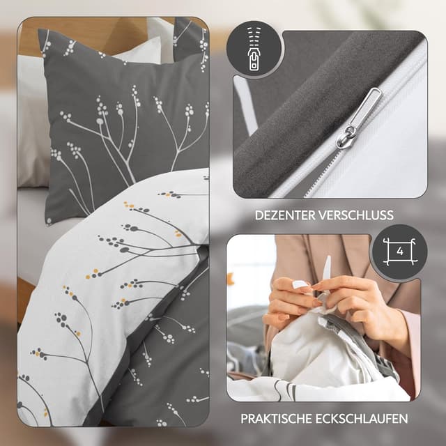 Detalle 2 de Dreamzie Bettwäsche Set 260 x 240 cm Mikrofaser