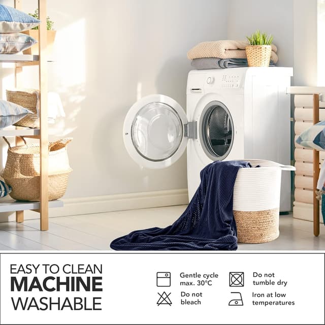 Thumbnail 6 de Deconovo Copridivano 2 posti in elastico moderno con braccioli (blu navy)