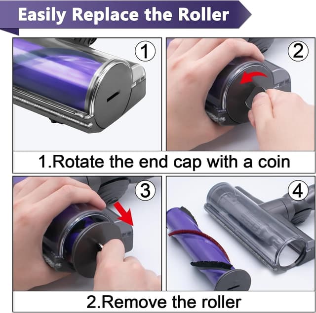 Detalle 2 de Quick-Release motorhead cleaner replacement for Dyson V7 V8 V10 V11 V15 direct drive heads (hardwood & carpets)