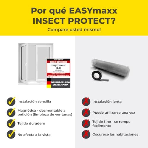 Thumbnail 8 de EASYmaxx mosquitera para ventanas con Magic Click (negro) a medida, con 12 imanes